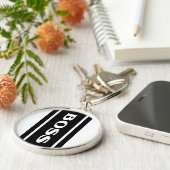 Weißer schwarzer laufender schlüsselanhänger (Seite)