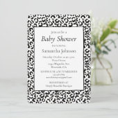 Weißer schwarzer Leopard Einladung (Stehend Vorderseite)