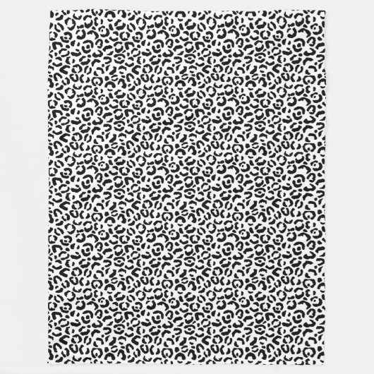 Weißer schwarzer Leopard Fleecedecke (Vorderseite)