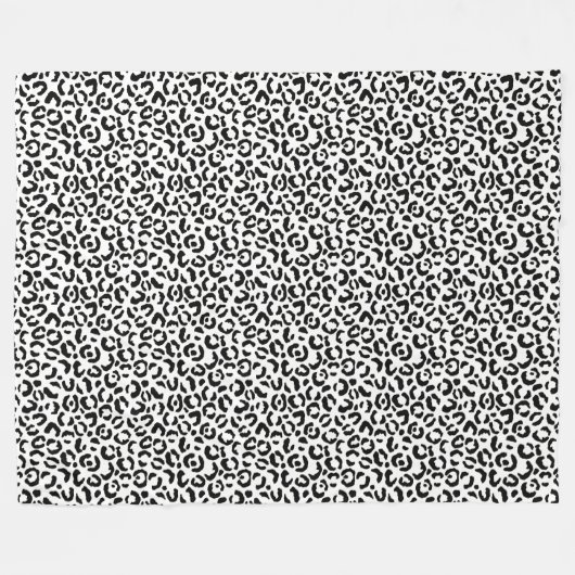 Weißer schwarzer Leopard Fleecedecke (Vorderseite (Horizontal))