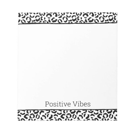 Weißer schwarzer Leopard Notizblock (Vorderseite)