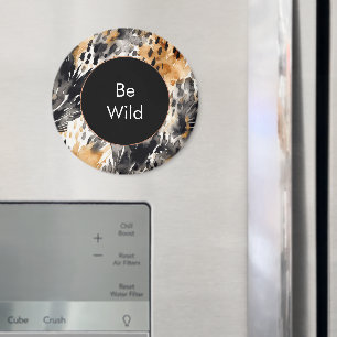 Weißer Schwarzer Leopard-Tier Geburtstag Magnet