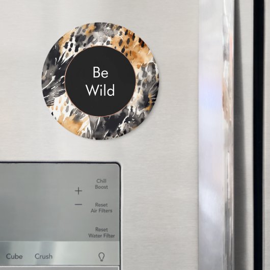 Weißer Schwarzer Leopard-Tier Geburtstag Magnet (In Situ (Kühlschrank))
