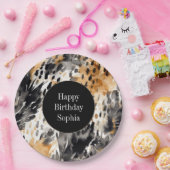 Weißer Schwarzer Leopard-Tier Geburtstag Pappteller (Party)