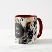 Weißer Schwarzer Leopard-Tier Geburtstag Tasse (VorderseiteRechts)