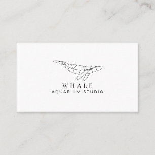 Weißer schwarzer Low-Poly-Aquarienfisch Wal Visitenkarte