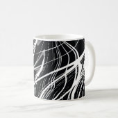 Weißer schwarzer Marmor: Abstrakt Vintag Kaffeetasse (VorderseiteRechts)