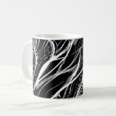 Weißer schwarzer Marmor: Abstrakt Vintag Kaffeetasse (Vorderseite Links)