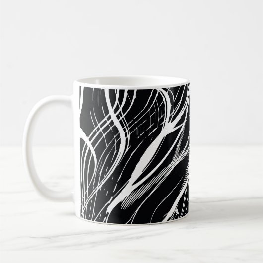 Weißer schwarzer Marmor: Abstrakt Vintag Kaffeetasse (Links)