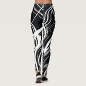 Weißer schwarzer Marmor: Abstrakt Vintag Leggings (Rückseite)