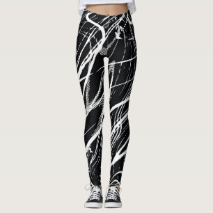 Weißer schwarzer Marmor: Abstrakt Vintag Leggings