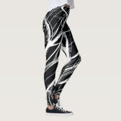 Weißer schwarzer Marmor: Abstrakt Vintag Leggings (Rechts)