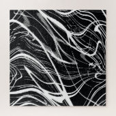 Weißer schwarzer Marmor: Abstrakt Vintag Puzzle (Horizontal)