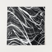 Weißer schwarzer Marmor: Abstrakt Vintag Wandteppich (Vorderseite (Horizontal))