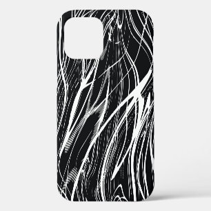 Weißer schwarzer Marmor: Abstrakt Vintage iPhone 12 Hülle