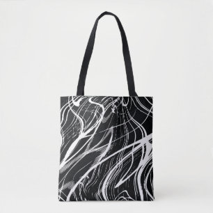 Weißer schwarzer Marmor: Abstrakt Vintage Tasche