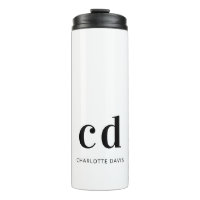 Weißer schwarzer Monogramm-Name modern minimalisti