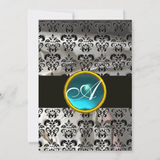 WEISSER SCHWARZER SCHWARZER DAMASK AQUAMARINES BLU EINLADUNG