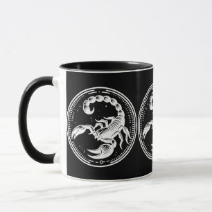 Weißer schwarzer Skorpion Astrologie Sternzeichen  Tasse