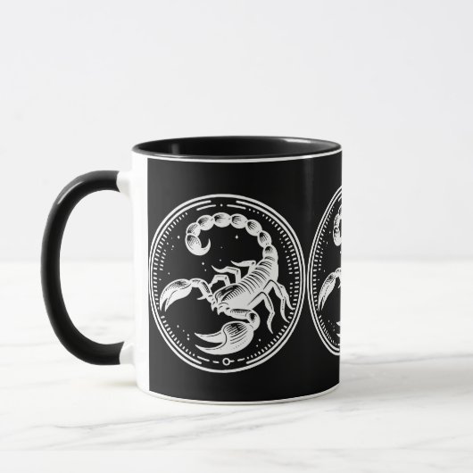 Weißer Schwarzer Skorpion Astrologie Zodiac Sign S Tasse (Links)