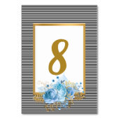 WEISSER SCHWARZER STREIFEN BLAUE BOUQUET TISCHNUMM TISCHNUMMER (Rückseite)