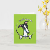 Weißer schwarzer Windhund IAAM Karte (Gelbe Blume)