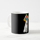 Weißer Schweizer Hirte mit Ballons-Geschenk Kaffeetasse (Vorderseite Links)