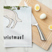 Weißer Schweizer Hirte Weißer GSD Dog Winterwald Geschirrtuch (Viertel Falte)