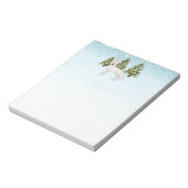 Weißer Schweizer Hirte Weißer GSD Dog Winterwald Notizblock (Rotiert)