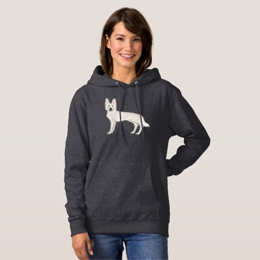 Weißer Schweizer Hirte Weißer Hirtenhund Hoodie (Vorne ganz)