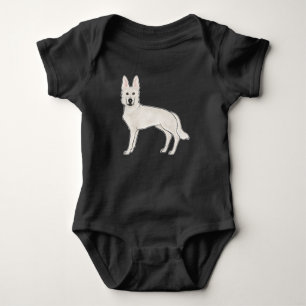 Weisser Schweizer Schäferhund Deutscher Schäferhun Baby Strampler