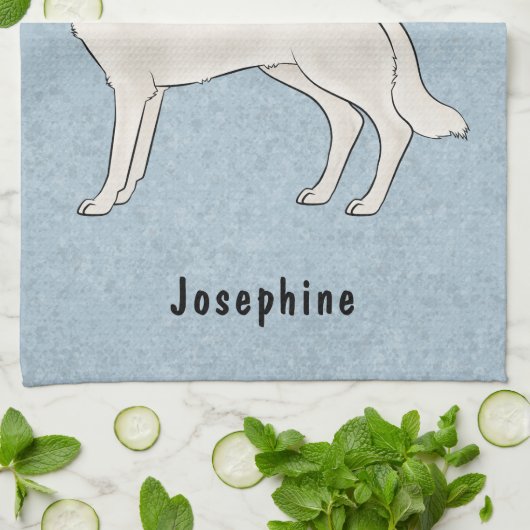 Weißer Schweizer Schäferhund GSD Hund mit dem Name Geschirrtuch (Gefaltet)