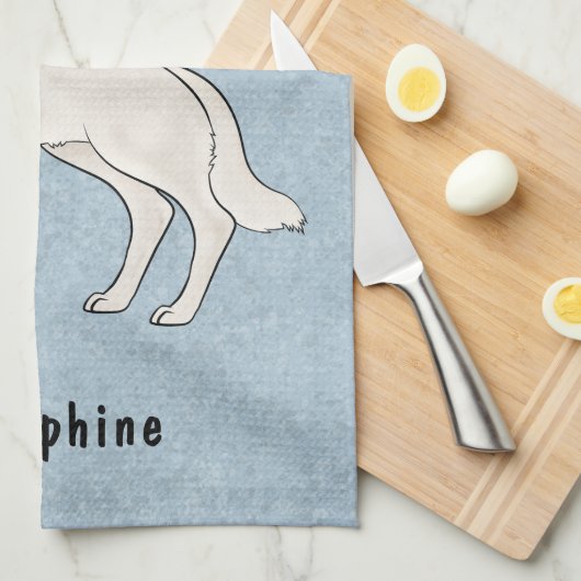 Weißer Schweizer Schäferhund GSD Hund mit dem Name Geschirrtuch (Viertel Falte)