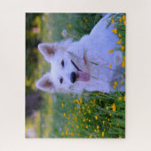 Weisser Schweizer Schäferhund Jigsaws. Puzzle (Vertikal)