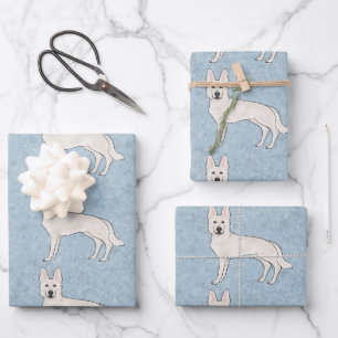 Weisser Schweizer Schäferhund Weißer Deutscher Sch Geschenkpapier Set