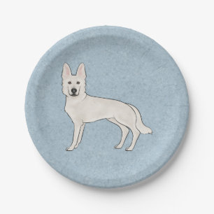 Weisser Schweizer Schäferhund Weißer Deutscher Sch Pappteller