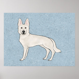 Weisser Schweizer Schäferhund Weißer GSD Süßer Car Poster