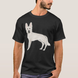 Weißer Schweizer Schäferhund Weißer GSD Süßer Cart T-Shirt