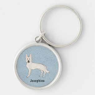 Weisser Schweizer Schäferhund Weißer GSD Süßer Hun Schlüsselanhänger
