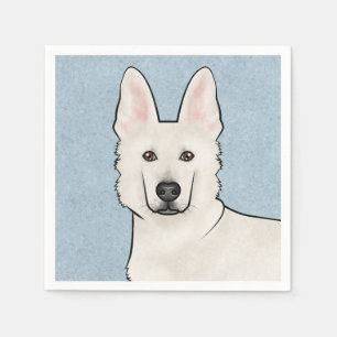 Weißer Schweizer Schäferhund Weißer GSD Süßer Hund Serviette