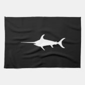 Weißer Schwertfisch Geschirrtuch (Horizontal)