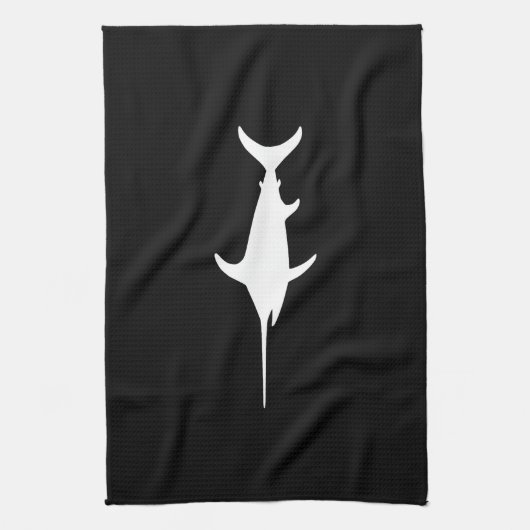 Weißer Schwertfisch Geschirrtuch (Vertikal)