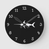 Weißer Schwertfisch Runde Wanduhr (Vorderseite)