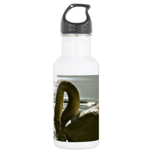 WEISSER SCHWIMMEN AUF EINEM PONNEN IM LICHT VON MO EDELSTAHLFLASCHE