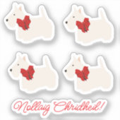 Weißer Scottish Terrier Tartan  Aufkleber (Vorderseite)