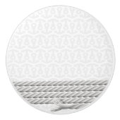 Weißer Seeanker-Entwurf mit Seil Keramikknauf (Vorderseite)