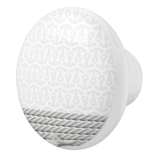 Weißer Seeanker-Entwurf mit Seil Keramikknauf (Rechts)