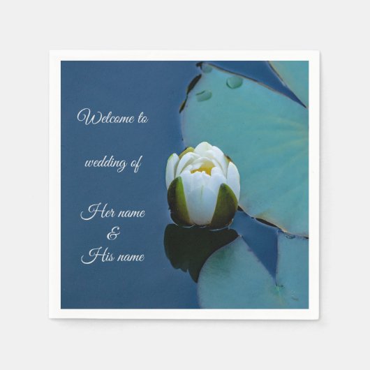 Weißer Seerosen im Teich, Naturfotografie Serviette (Vorderseite)