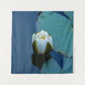 Weißer Seerosen im Teich, Naturfotografie Wandteppich (Vorderseite)