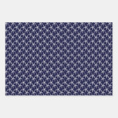 Weißer Seestern auf marinebasischem Hintergrund Geschenkpapier Set (Vorderseite)